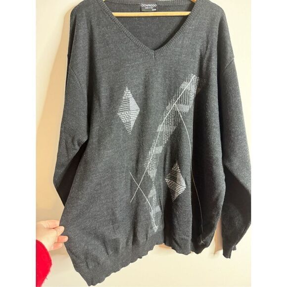 Gionfriddo Sweater Men's XXXL Merino wool Made In Italy Grey - Picture 3 of 7